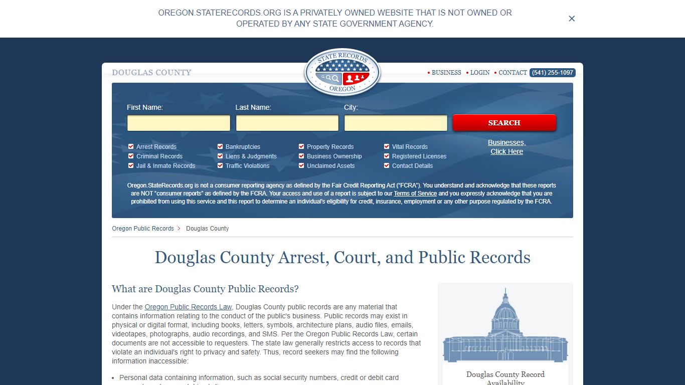 Douglas County Arrest, Court, and Public Records